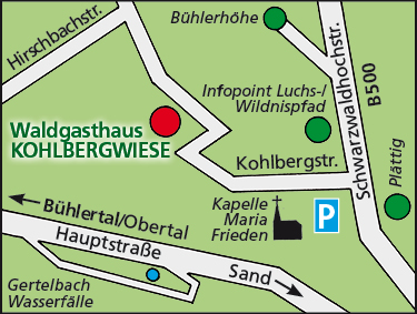 Waldgasthaus Kohlbergwiese - Wirtshaus, Gasthaus, Gaststätte, Restaurant mit großem Biergarten, ideal für Wanderer